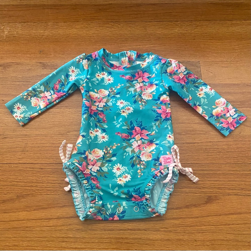 Ruffle Butts Floral Baby Rashguard Swimwear